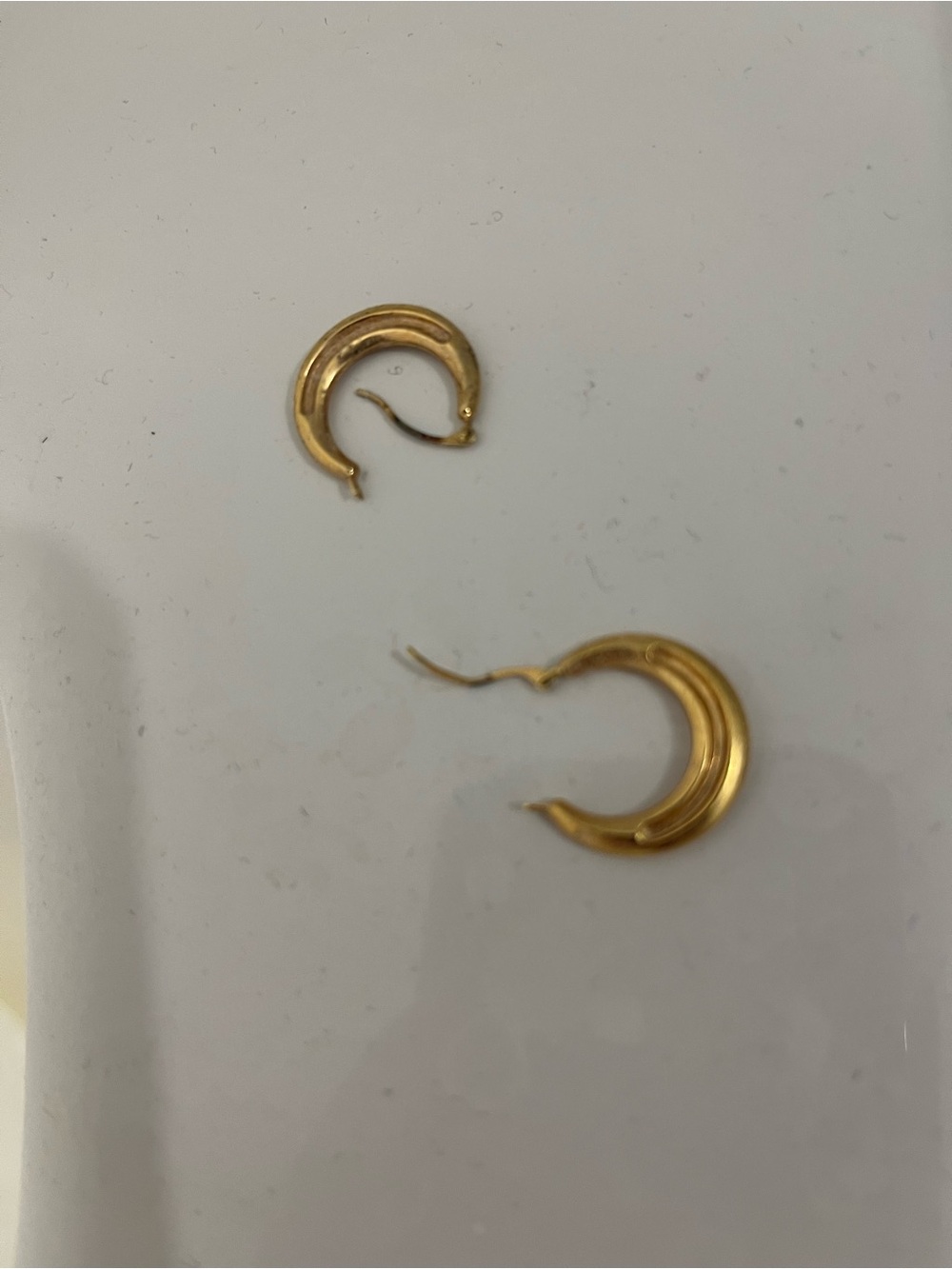 Gold Plated Crescent Hoop Earrings